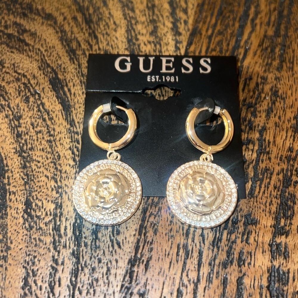 Guess rose earrings with crystals - Picture 2 of 5